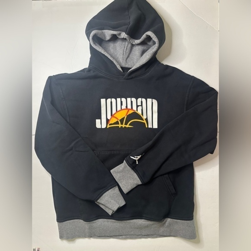 Air Jordan Basketball Thick Graphic HeavY Pull Over Hoodie Size Medium